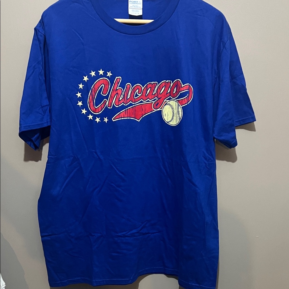 Blue Chicago Baseball Tee